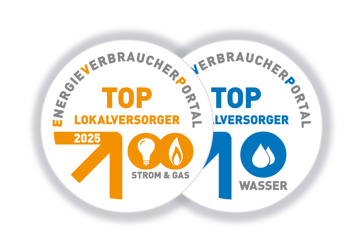 Siegel TOP Lokalversorger 2025 für Strom, Gas und Wasser