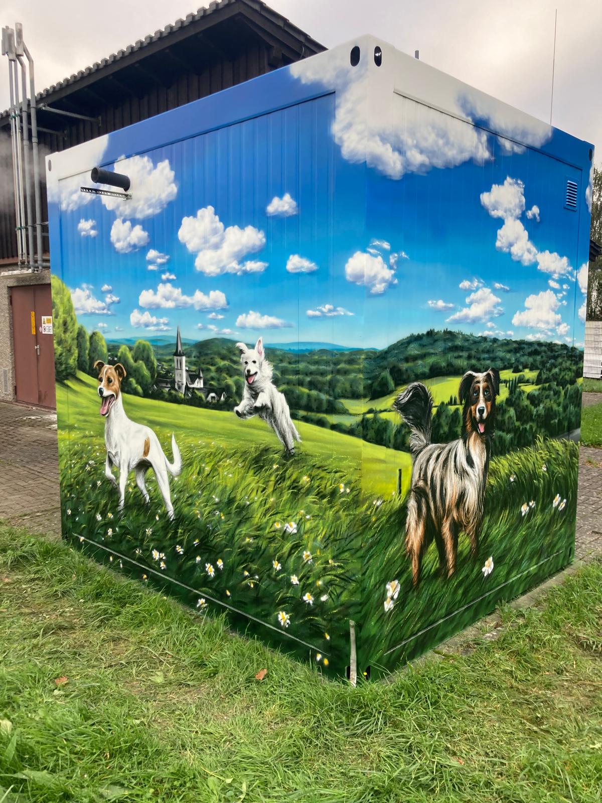 Graffiti auf Erdgasübernahmestation in Windhagen