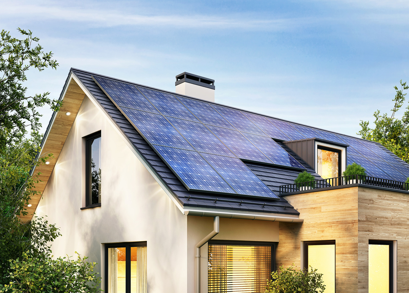 Photovoltaikanlage auf einem Neubau