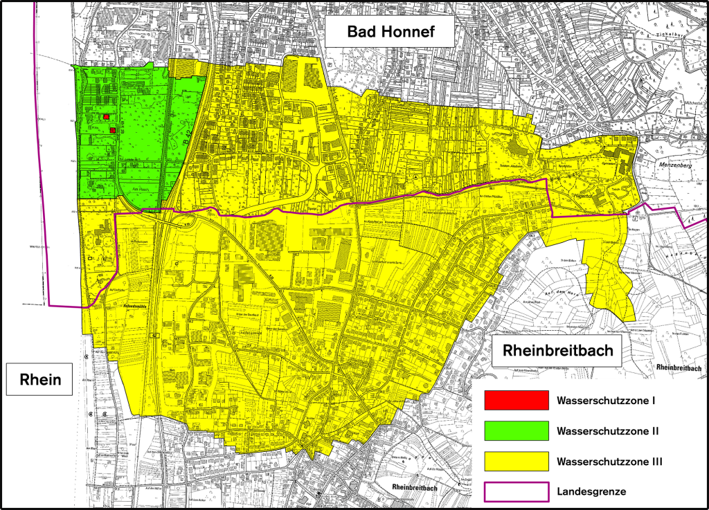 Karte Wasserschutzzone Bad Honnef